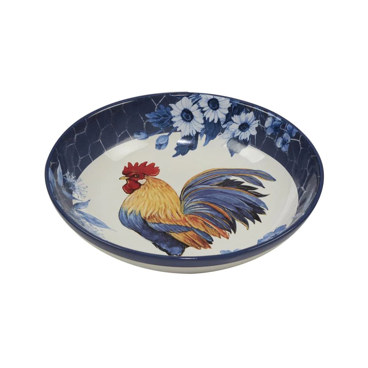 Certified International Serving Bowl Indigo Rooster 13"x3"