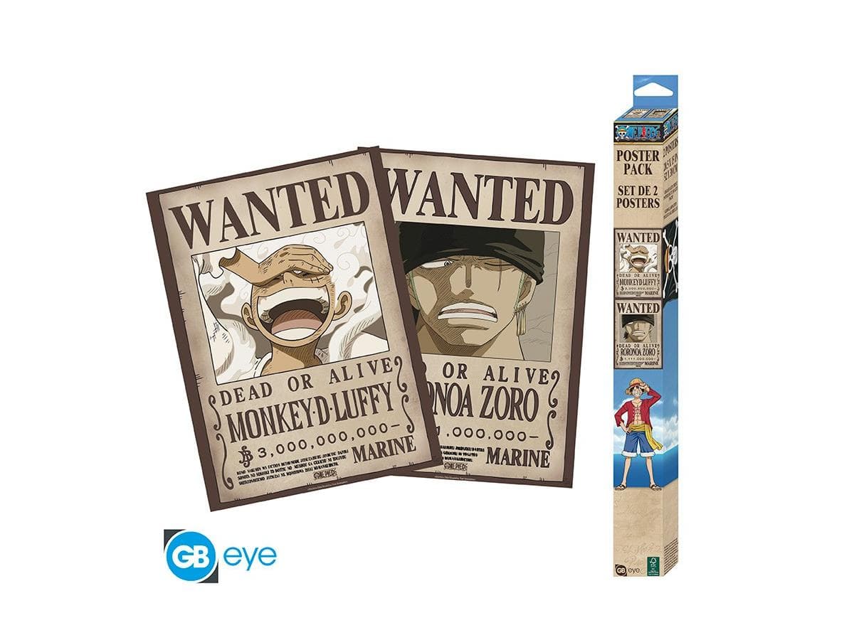 GB EYE: ONE PIECE - Set 2 Posters Chibi 52x38 - Wanted Luffy et Zoro ...