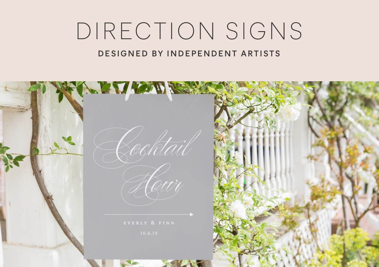 Wedding Direction Signs | Minted
