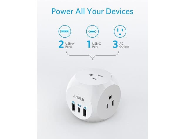 Anker PowerExtend USB-C Plug 3 Cube | StackSocial