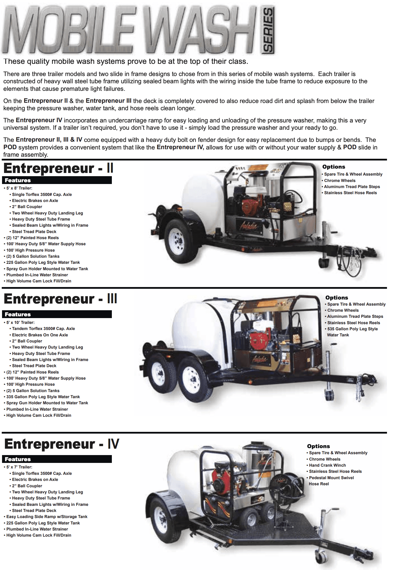 AaLadin Trailer Hot Pressure Washers
