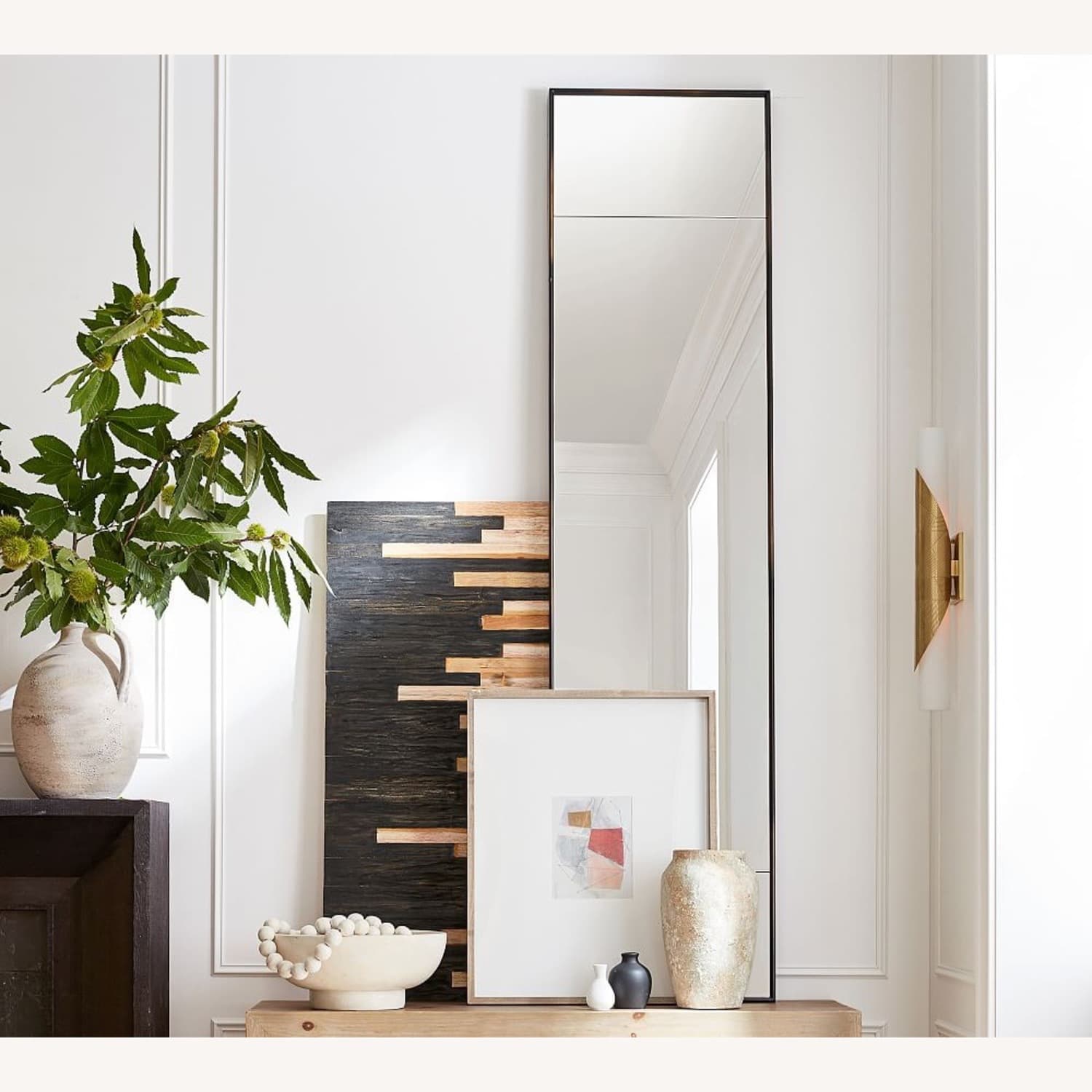 Pottery Barn Iron Floor Mirror - AptDeco