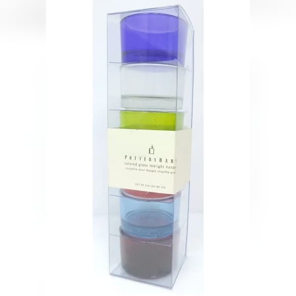 Pottery Barn | Accents | 2 Sets New Pottery Barn Colored Glass Tealight ...
