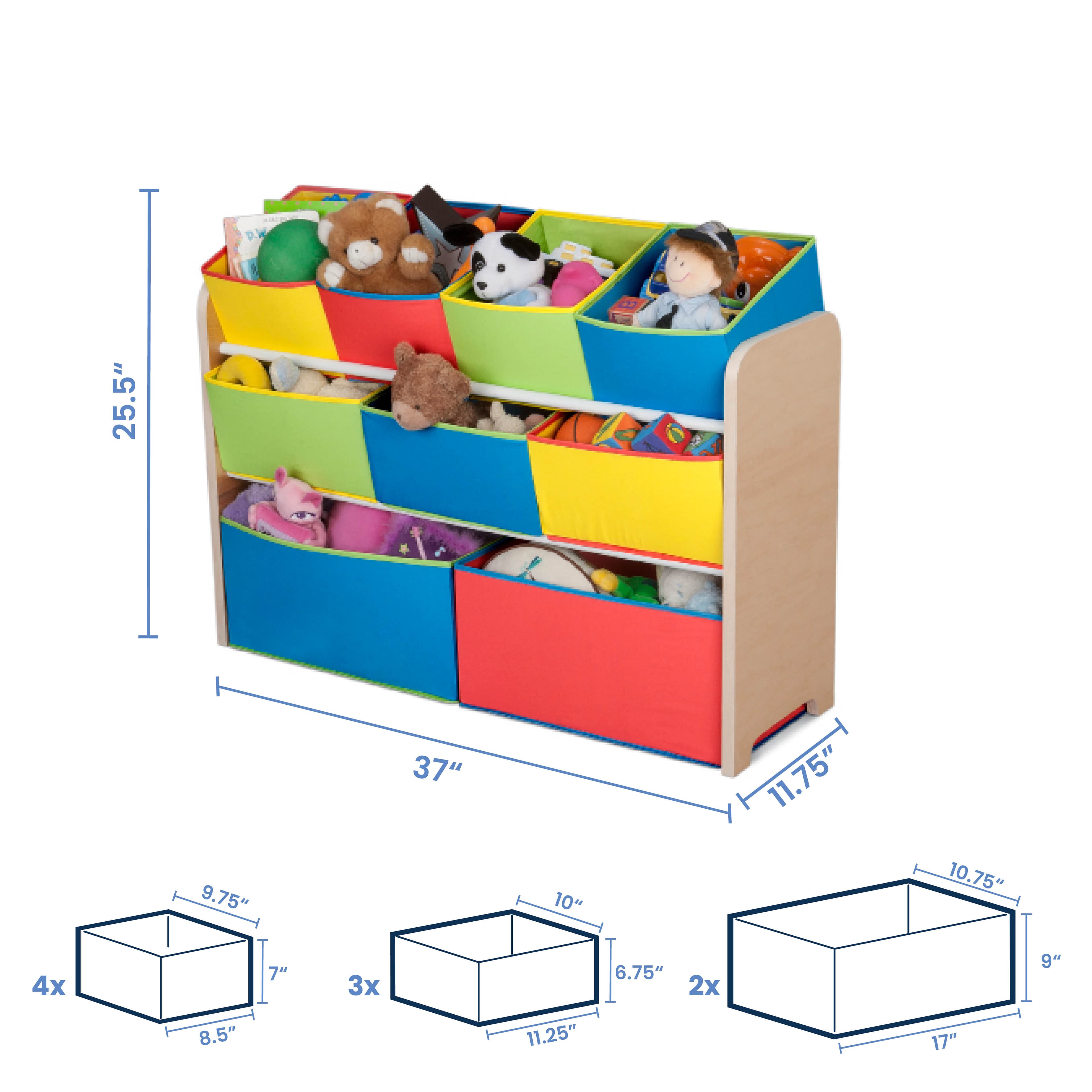 Deluxe Multi-Bin Toy Organizer with Storage Bins - Delta Children