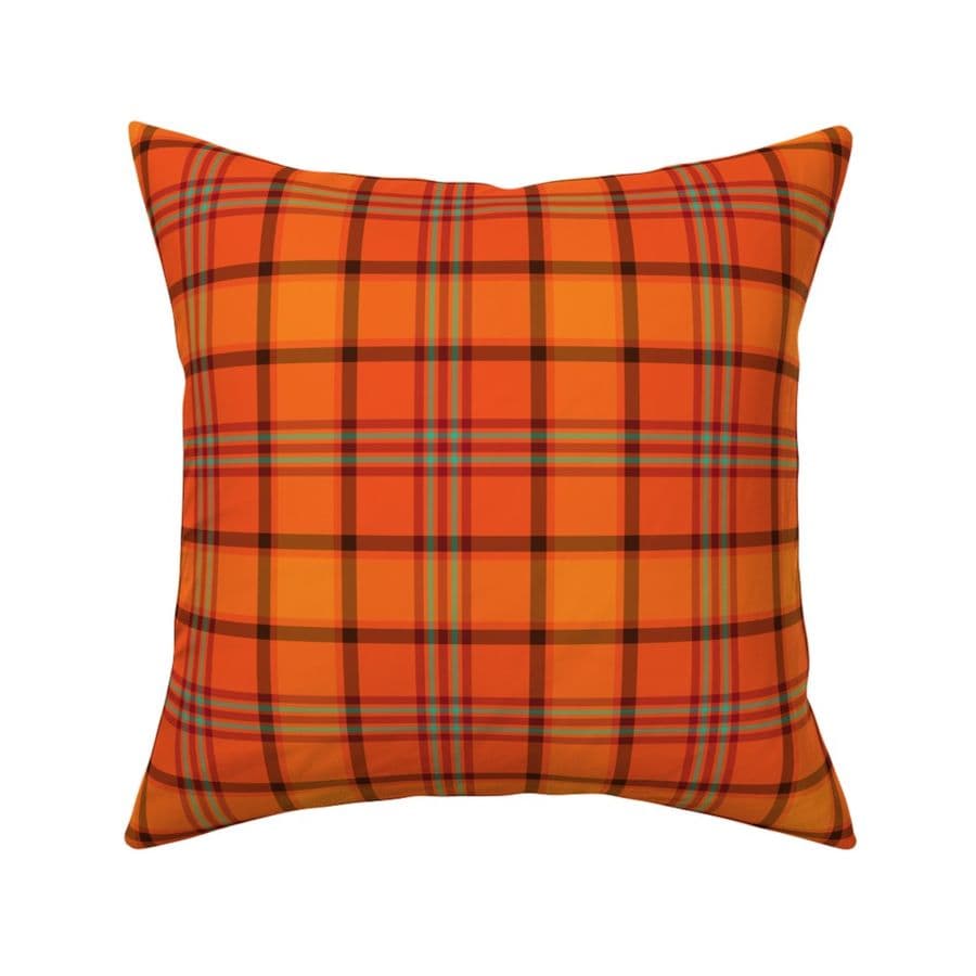 Fall Orange Plaid Pattern - Larger Fabric | Spoonflower