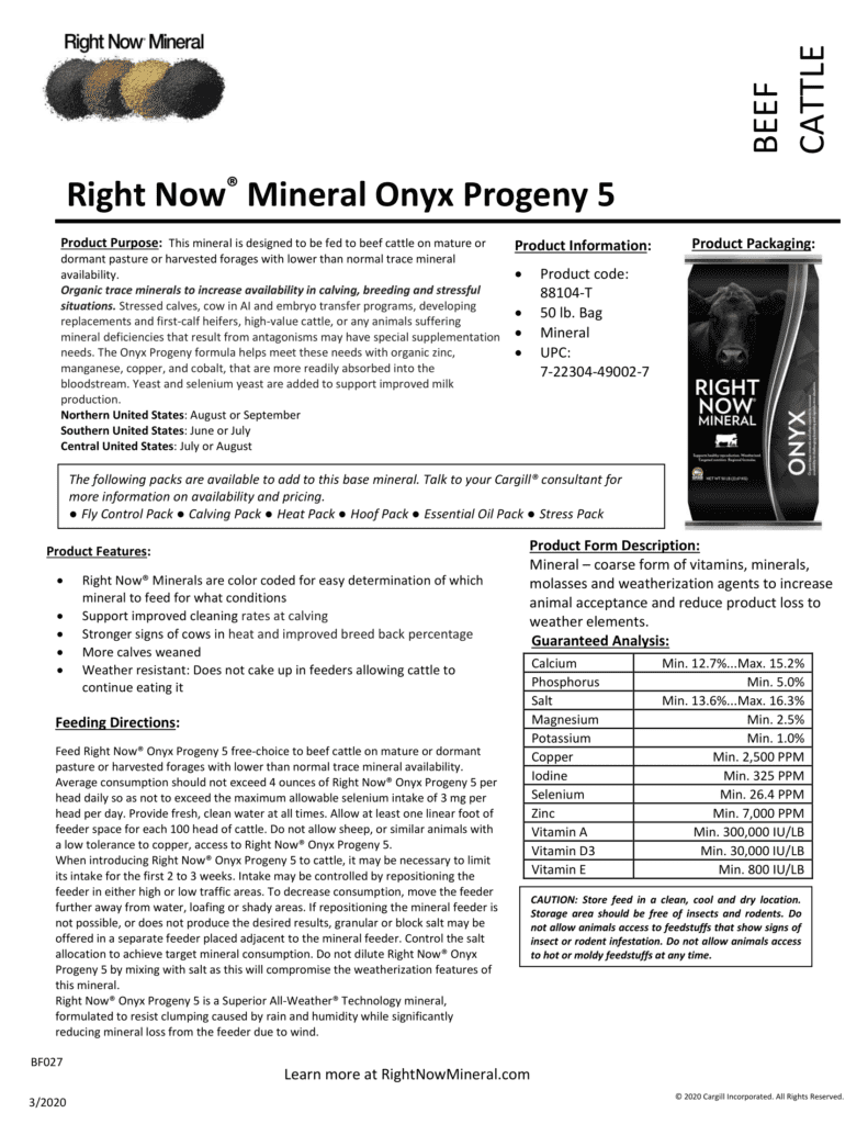 Right Now Onyx - Hirsch Feed & Farm Supply