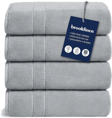 Brooklinen Super-Plush Turkish Cotton Bath Towel Set - Includes 4 Bath ...