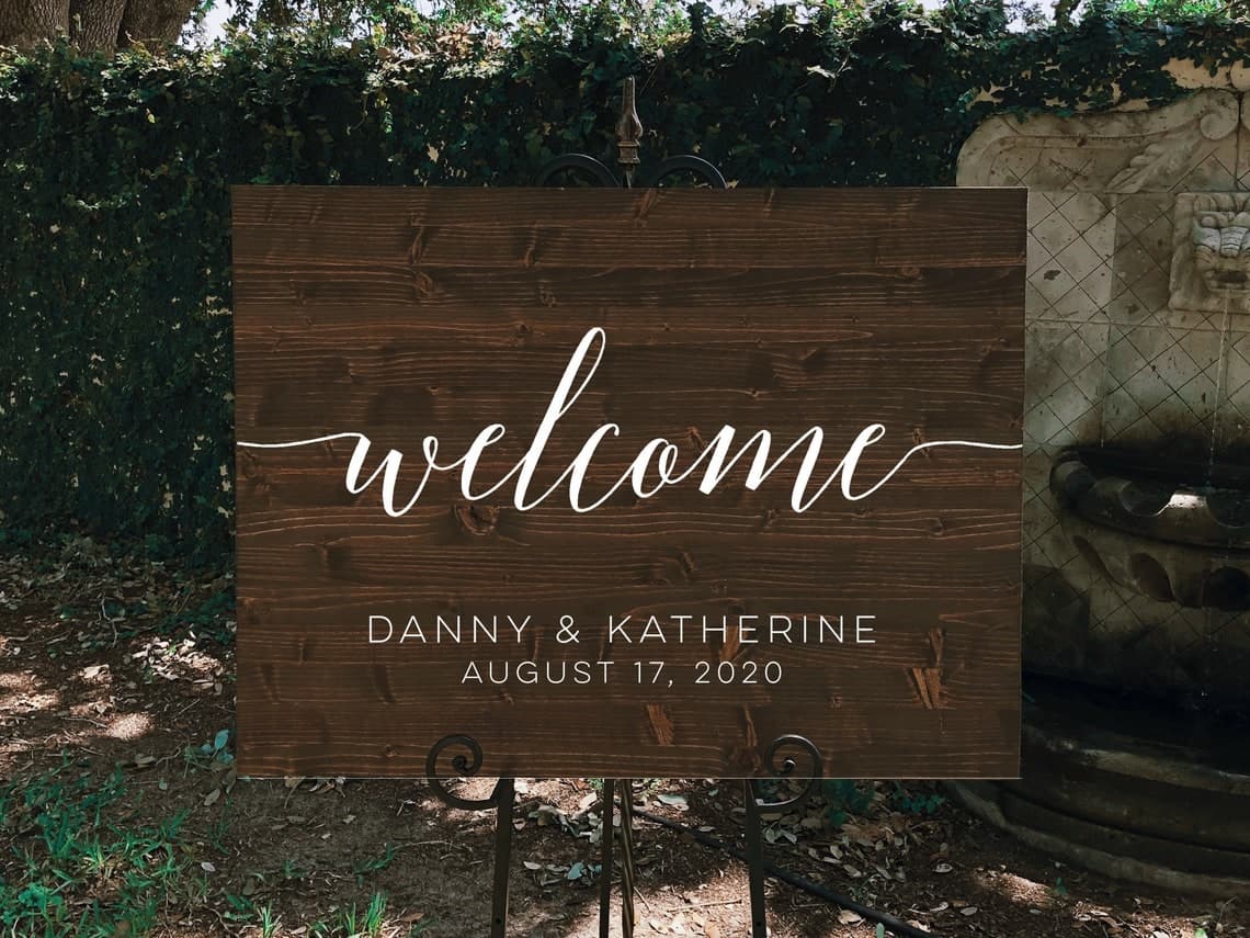 Large Custom Wood Welcome to Our Wedding Sign Personalized for Weddings ...