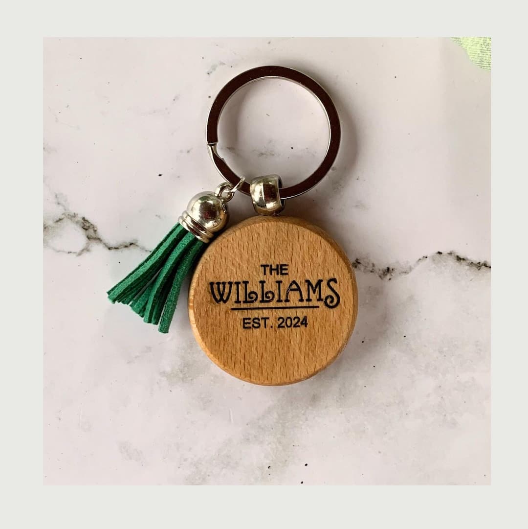 Personalized Wooden Keychain Favor – Custom Engraved Keychains for ...