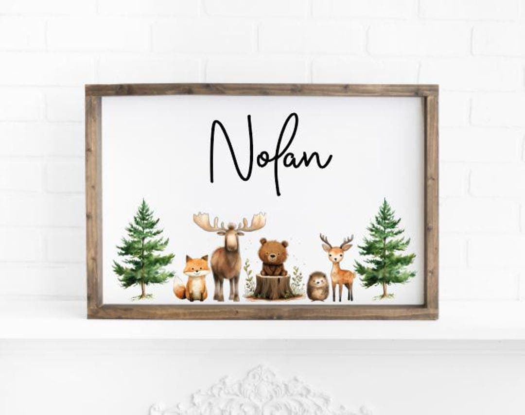Woodland Nursery Sign | Kids Bedroom Sign | Nursery Wall Decor | Kids ...