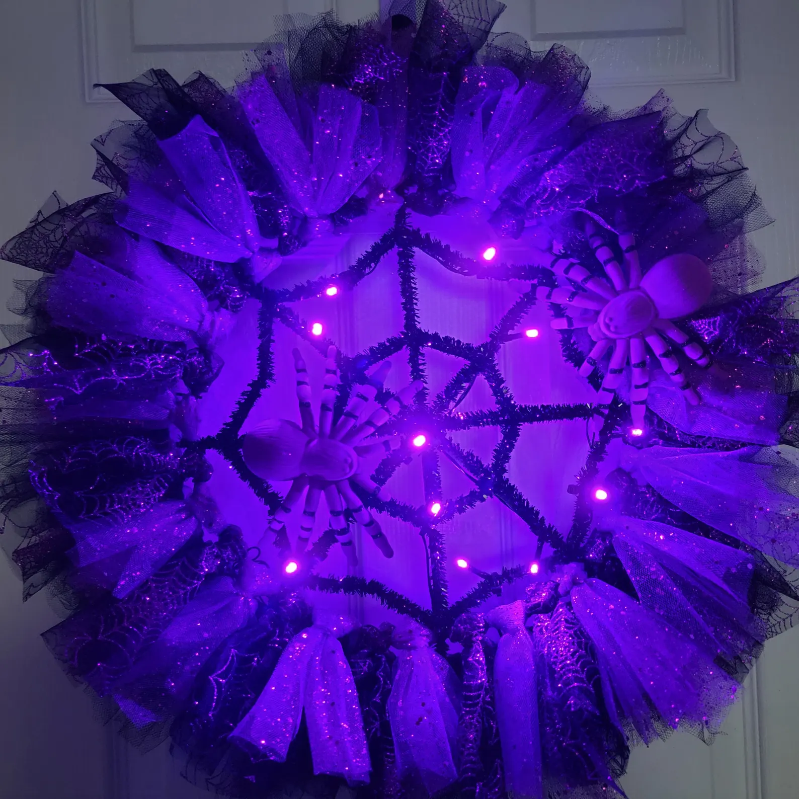 Spider Web Light-up Halloween Wreath - Etsy