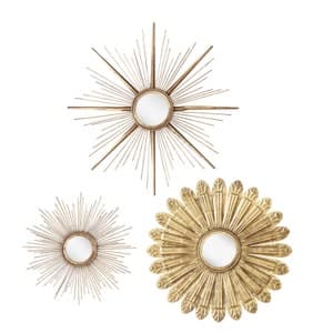 Sunburst Metal Wall Mirror Set of 3 Wall Mirrors for Room - Etsy