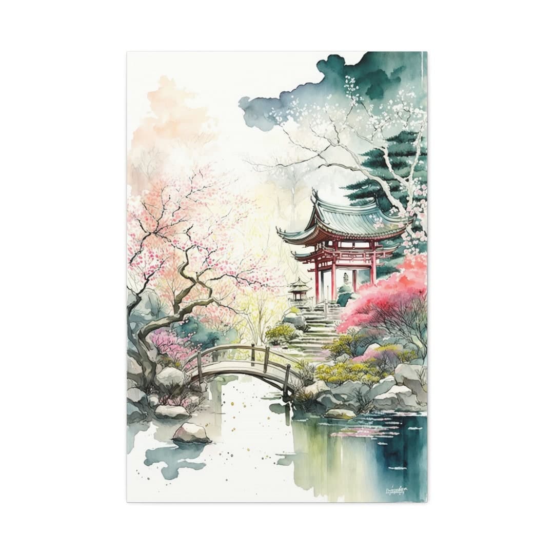 Japanese Zen Garden Landscape Canvas Art Print Wall Decor - Etsy