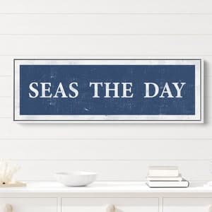 Seas the Day Sign | Distressed Beach House Wall Decor - Etsy