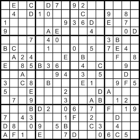 Wie schön Nickel Engagement sudoku a imprimer 16x16 gratuit Jung ...