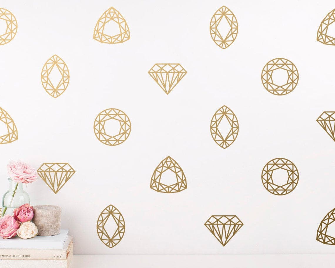 Geometric Wall Decals Jewel Wall Decals Diamond Decals - Etsy