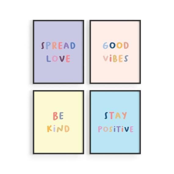 Haus and Hues Inspirational Wall Art Print Quotes Set of 4 Motivational ...
