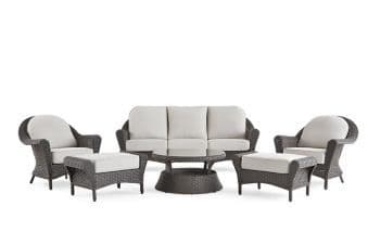CANVAS Summerhill Outdoor Patio Conversation Dining Set W/UV-Resistant ...