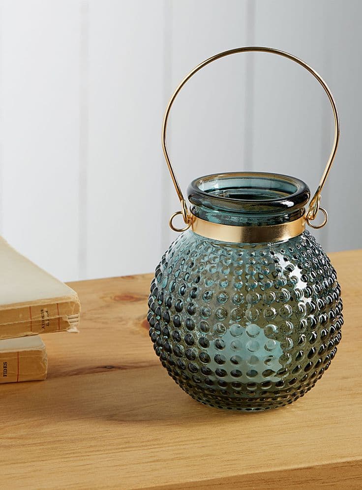 Dot embossed glass lantern | Simons Maison | Decorative Candles: Shop ...
