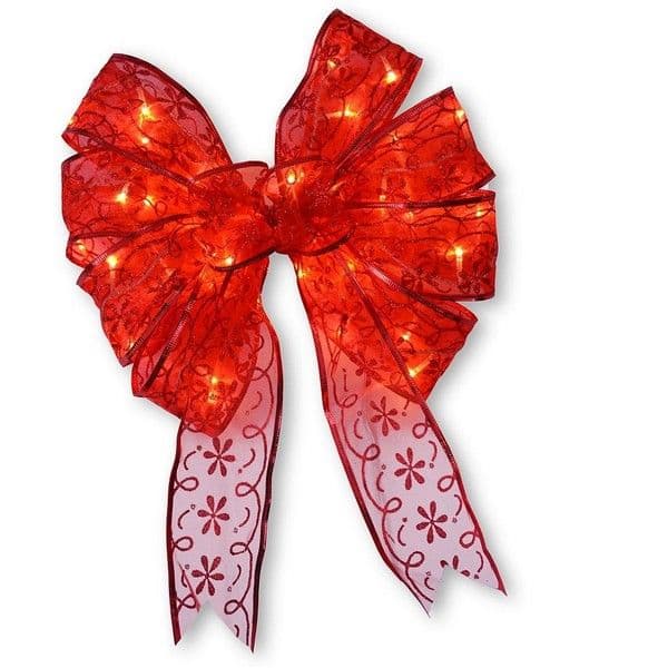 National Tree Company 9-in. Pre-Lit Bow Christmas Tree Topper ($56 ...