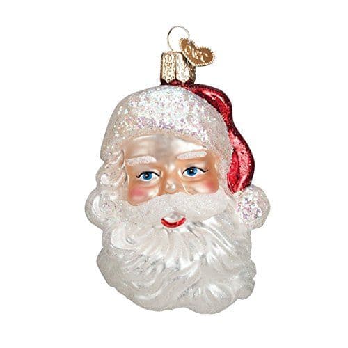Old World Christmas MidCentury Santa Head Glass Blown Ornament ...