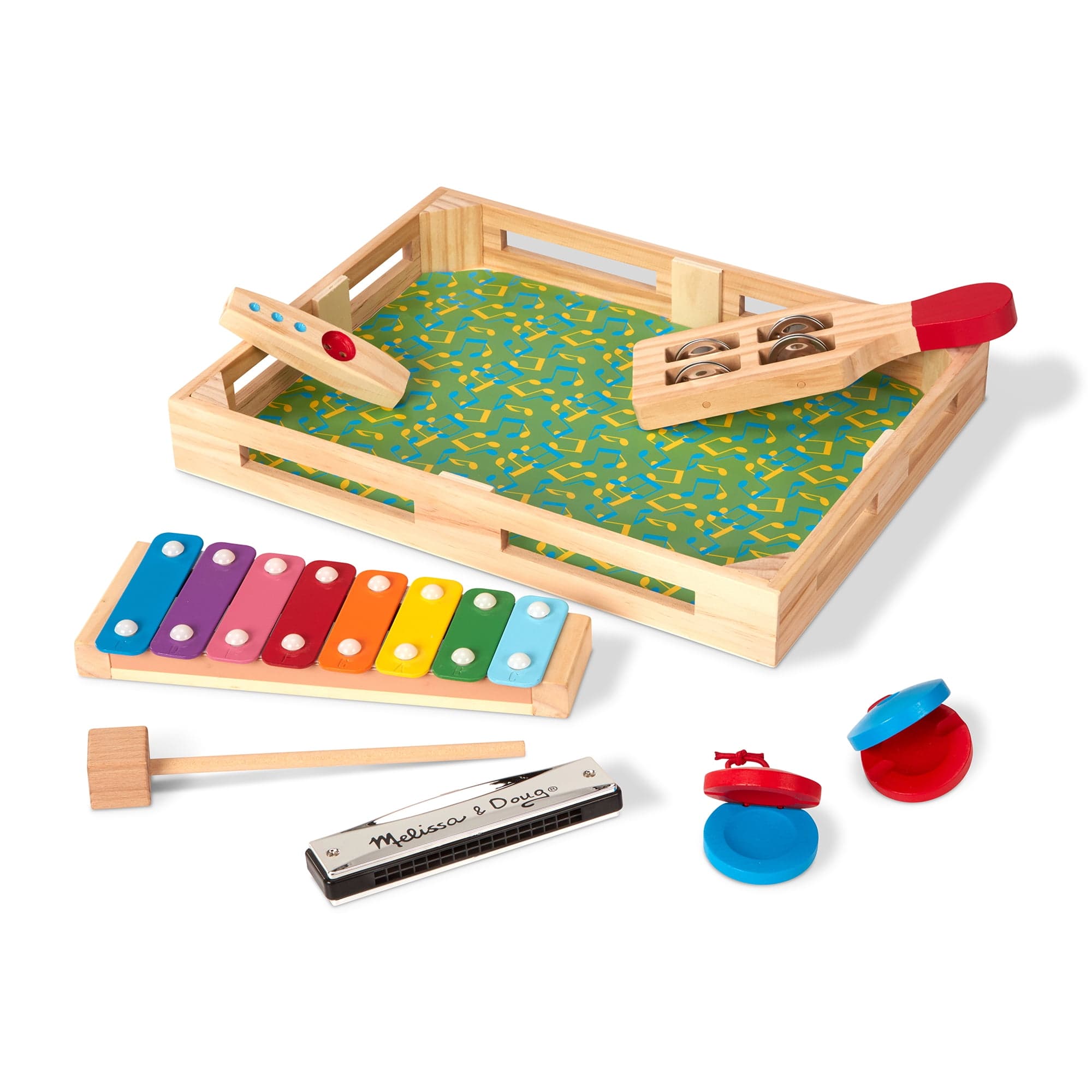 Melissa & Doug Band-in-a-Box Hum! Jangle! Shake! - 7-Piece Musical ...