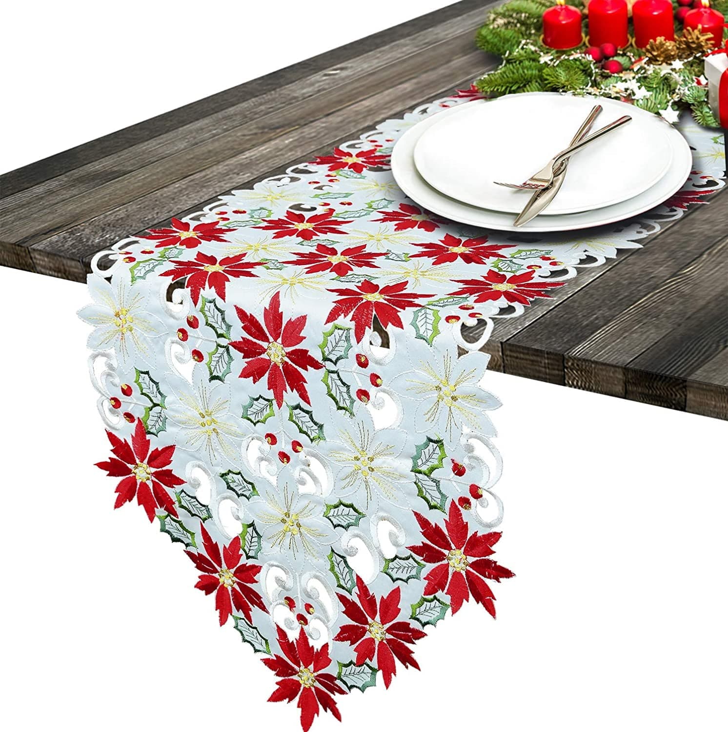 Kits & How To Poinsettia Table Runner Stained Glass etna.com.pe