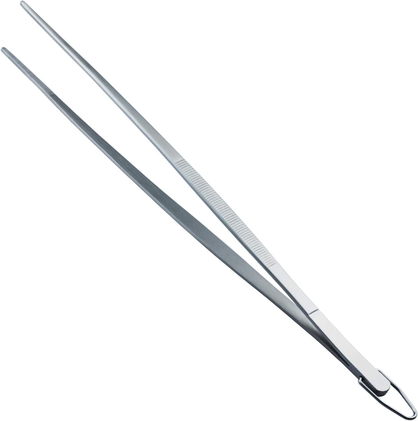 12-Inch Multipurpose Tweezer Food Tongs Stainless Steel Steak Clip BBQ ...