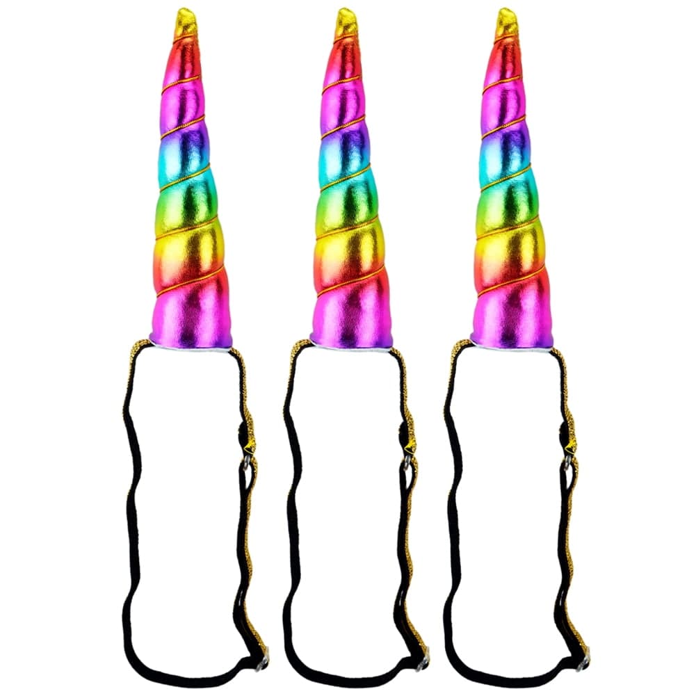 3 Ct SeasonsTrading Imagine-Fly Shiny Rainbow Unicorn Horn Headband ...