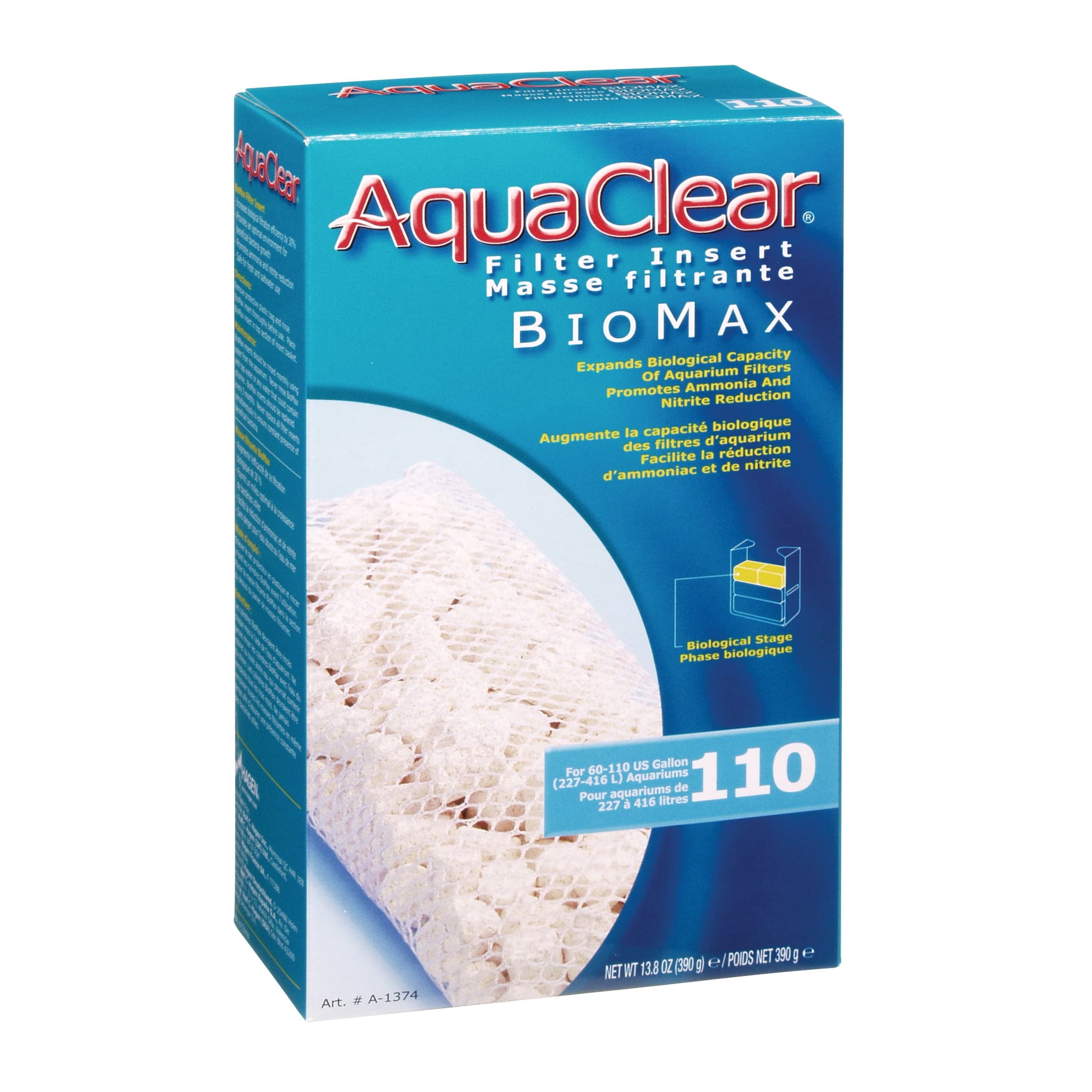 Aquaclear 110-Gallon Biomax Filter Insert, White - Walmart.com