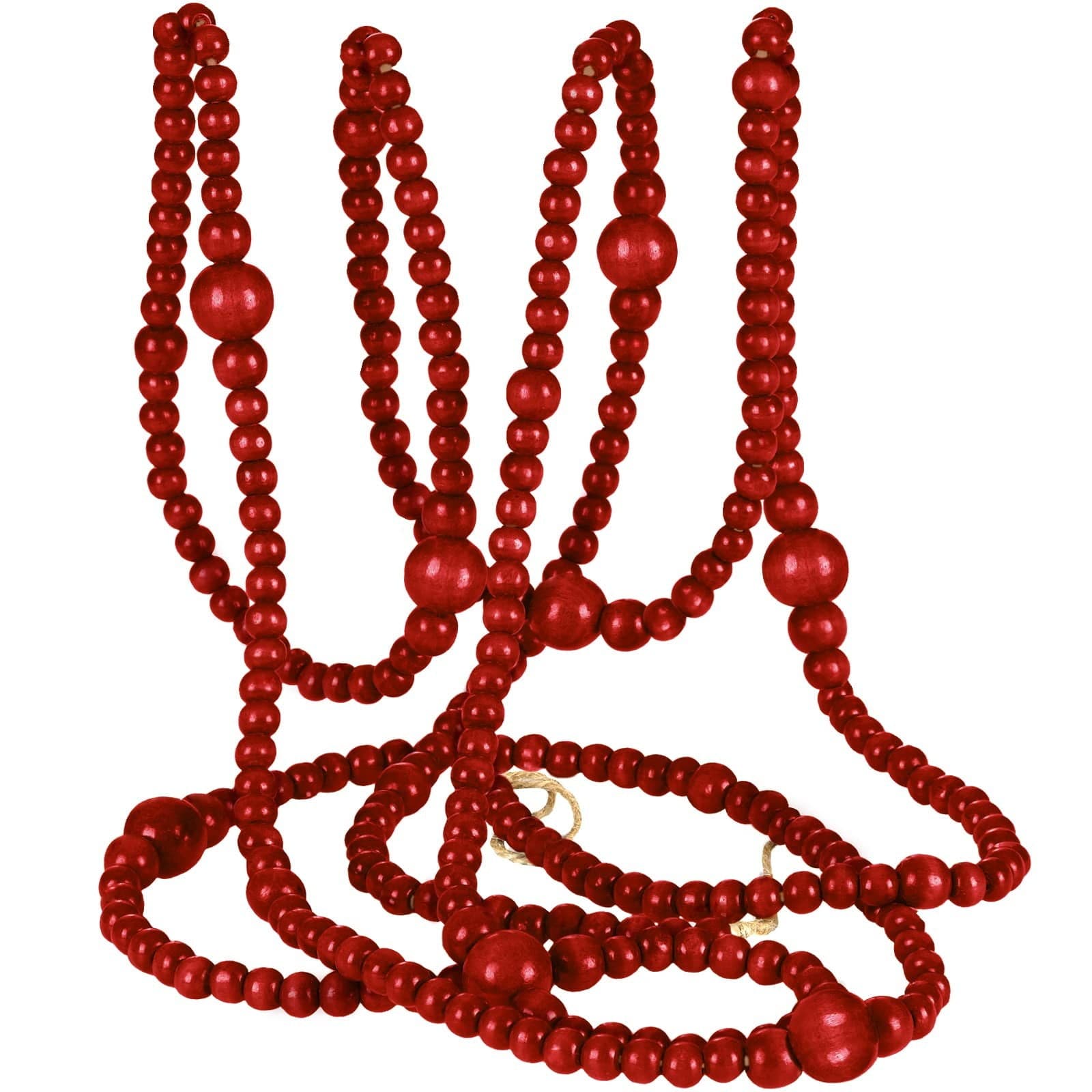 Beaded Garland for Christmas Tree,12 Feet Christmas Wooden Beads ...