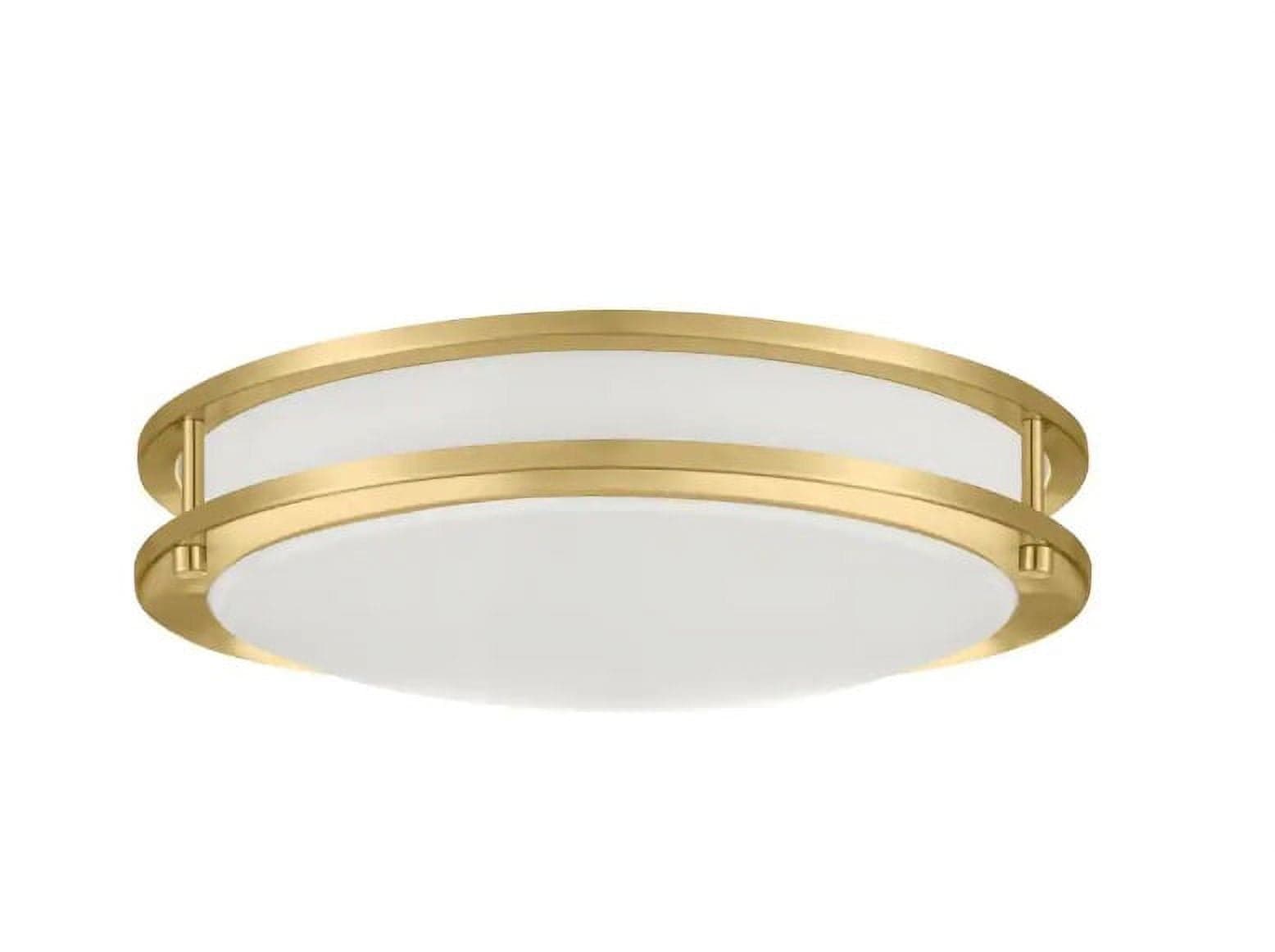 Hampton Bay Flaxmere 14 in. Brushed Gold Dimmable LED Flush Mount ...