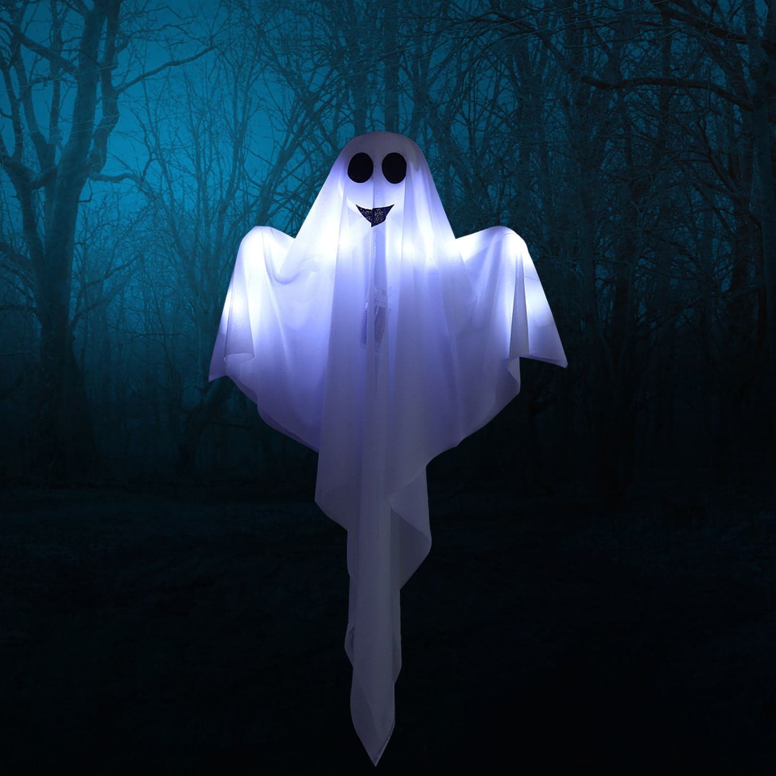 SDJMa 27" Halloween Light-up Hanging Ghost, Flying Ghost with Glowing ...