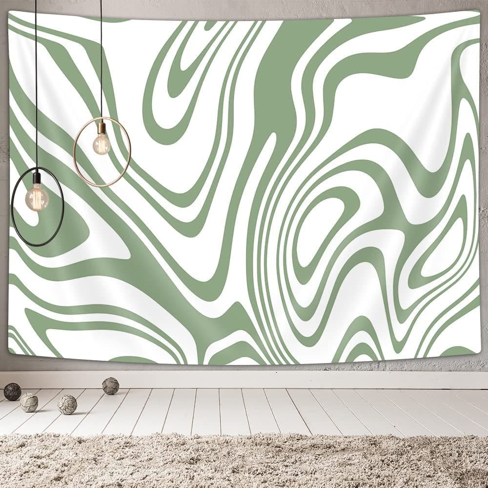 Sage Green Tapestry Wall Hanging, Aesthetic Bedroom Wall Decor ...