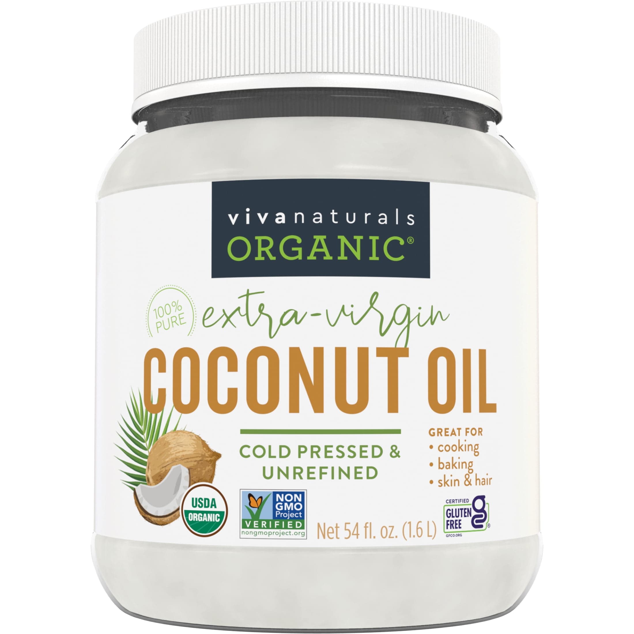 Viva Naturals Unrefined, Cold-Pressed, Pure & Naturally Organic Extra ...