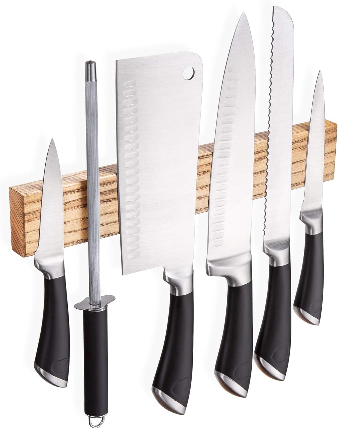 ashtree magnetic knife strip - 12 inch wooden magnet holder for wall ...