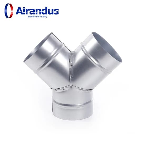 Ducting Y Galvanized Steel All Metal 3 Way Duct Connector Y Piece