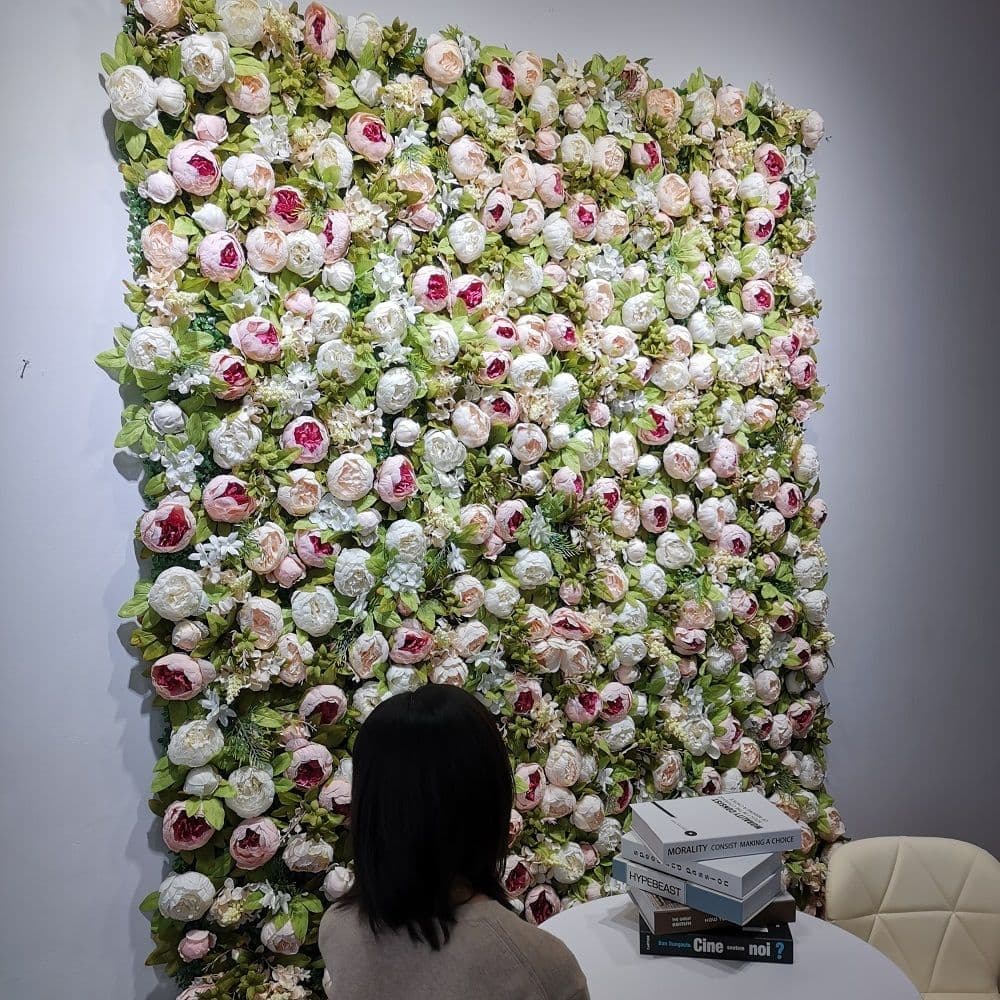 Wedding Party Event Decor Faux Silk Peony Flowerwall Panel Artificial ...