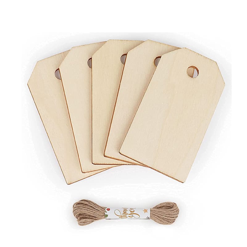 Unfinished Blank Wood Tags Crafts Labels Wooden Gift Tags with Hole ...