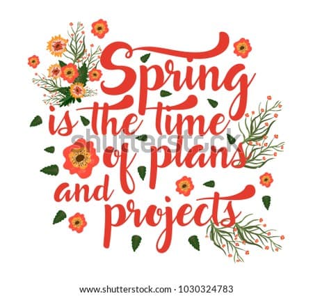 Spring Inspiration Quote Vector Typography Design Stock Vector (Royalty ...