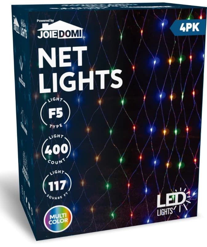 4 Pack 100 LED Christmas Multicolor Net Lights - Use individually or ...