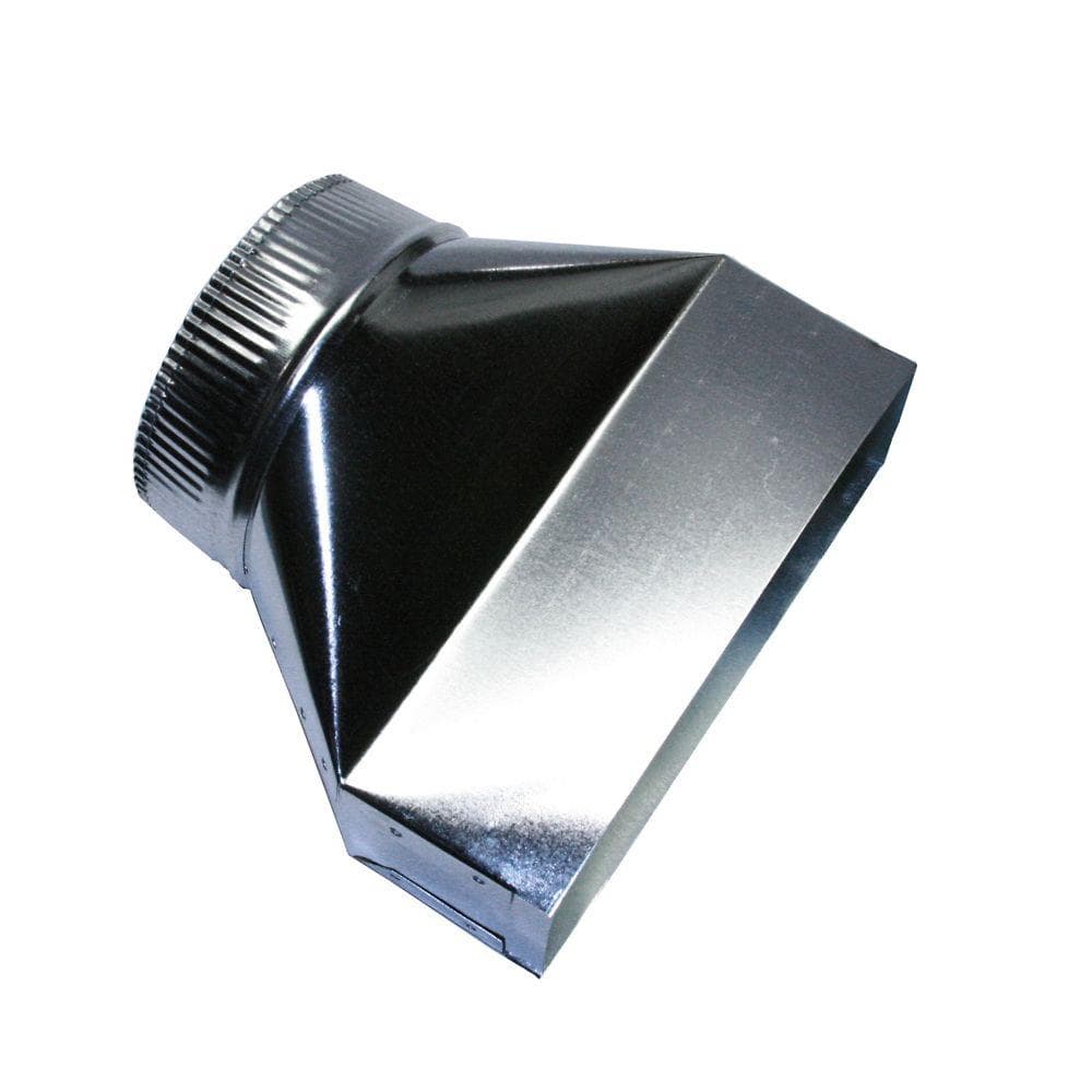 Broan 3-1/4 in. x 10 in. Rectangular to 6 in. Round Galvanized Steel ...
