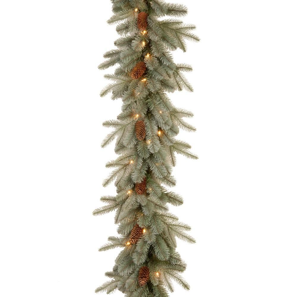 Martha Stewart Living 9 ft. Feel-Real Alaskan Spruce Artificial Garland ...