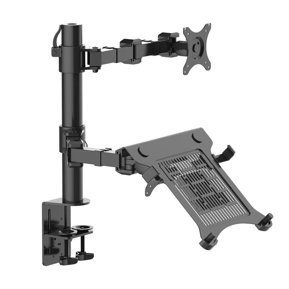 FLEXIMOUNTS 2-in-1 Dual Monitor Arm Desk Mount Laptop Stand Fits 10 in ...