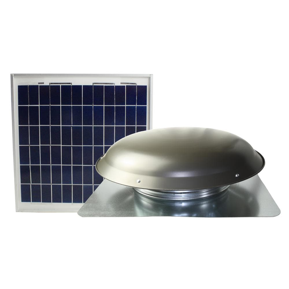 Ventamatic Cool Attic 433 CFM Grey Solar Powered Roof Attic Vent with ...