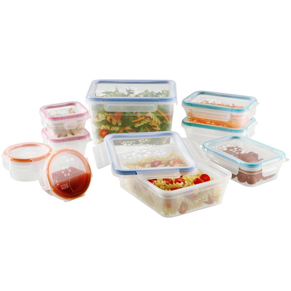Snapware Total Solution Plastic Food Storage Set with Airtight Lids (18 ...