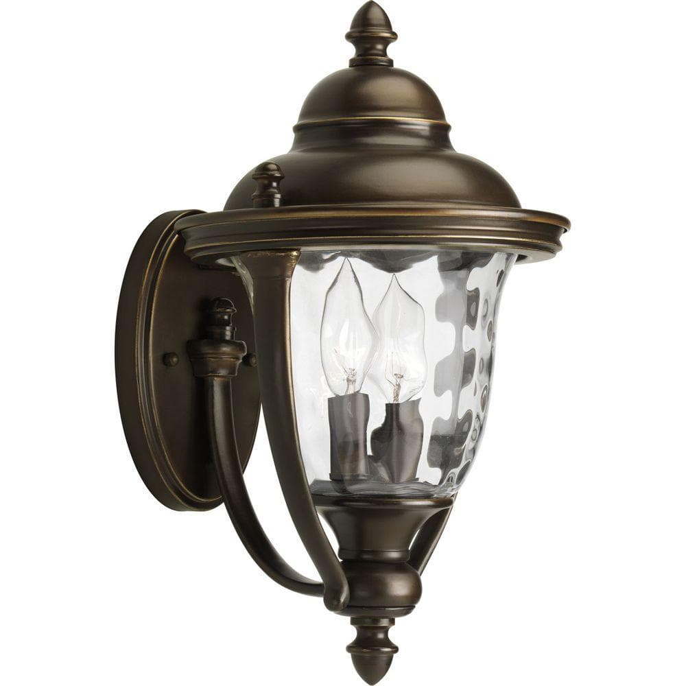 Hampton Bay Prestwick Collection 2-Light Oil-Rubbed Bronze Outdoor Wall ...