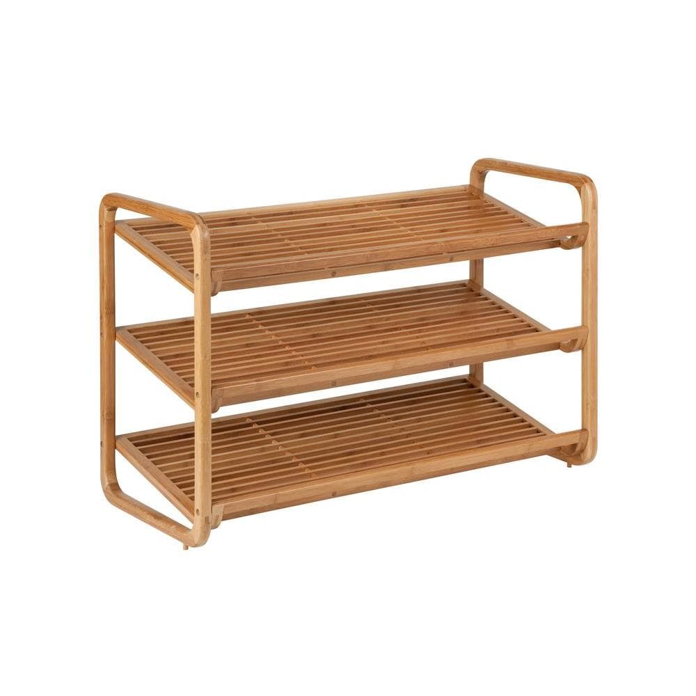 Honey-Can-Do 3-Tier Bamboo Shoe Rack Organizer-SHO-01599 - The Home Depot