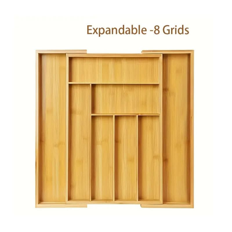Expandable Bamboo Cutlery Tray Drawer Divider Box,... – Grandado