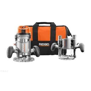 RIDGID 11 Amp 2 HP 1/2 in. Heavy-Duty Fixed and Plunge Base Corded Router R29303N - The Home Depot
